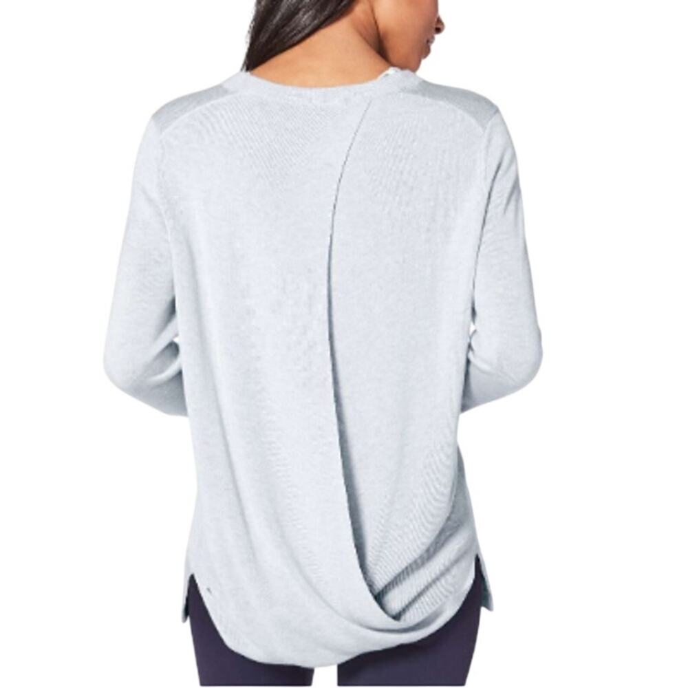 LULULEMON Bring It Backbend Sweater Women Sz 6 Grey Versatile Boho Athletic Yoga